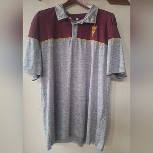 Colosseum Arizona State Sun Devils Birdie Golf Polo Maroon/Gray Mens XXL